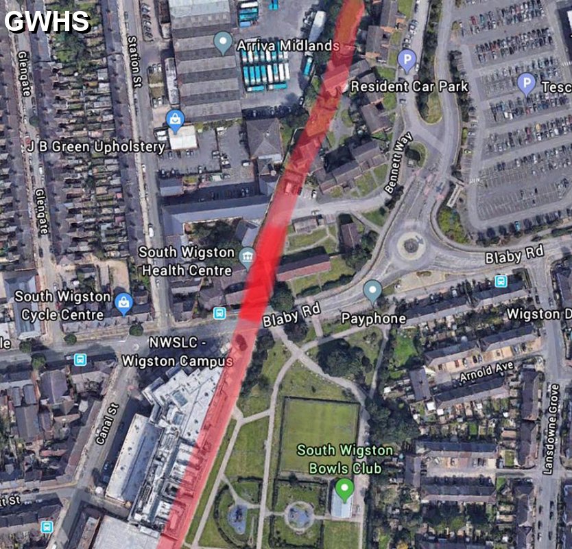 35-506 The Route of the Railway through South Wigston picture fron Google 2019