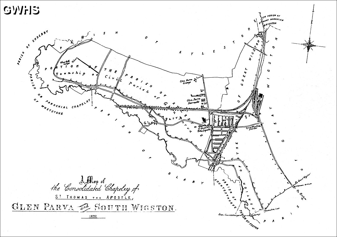 35-645 Glen Parva and South Wigston  Map 1893