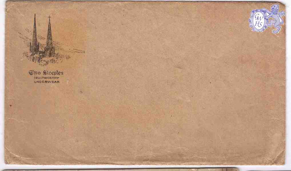 25-099 Two Steeples Hosiery Company envelope with logo