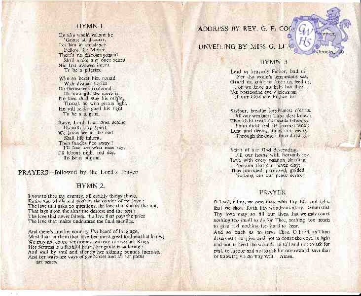 30-638 Rememberance and Thanks giving Service sheet for Dr Wynn Barnley and her sister May part 2