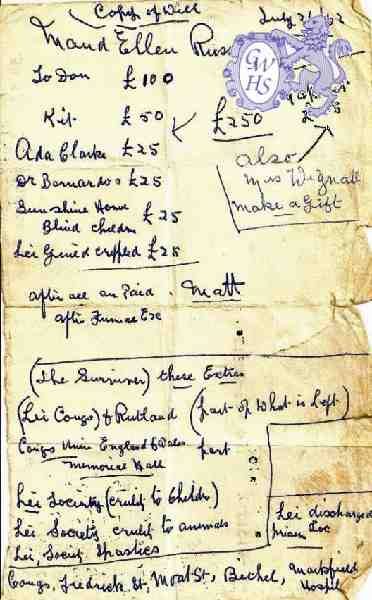 30-678 Copy of Will of Aunt Maud Ellen Russell's ( nee Broughton) 1962