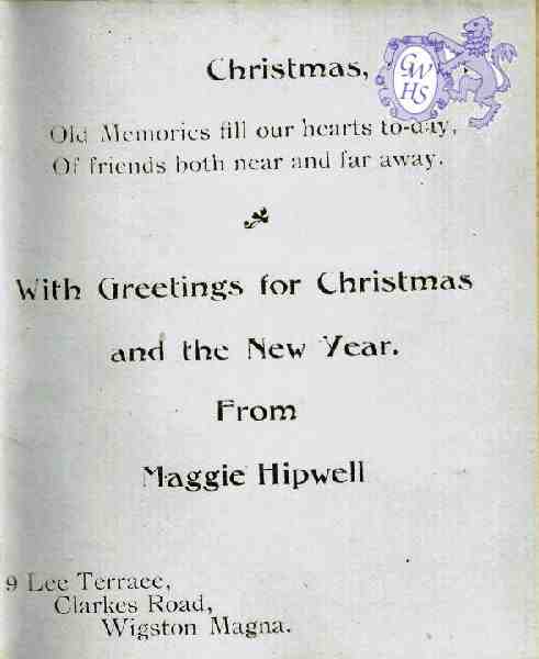 31-064 Christmas Card - 9 Lee Terrace built in 1893 is still there on Clarkes Road.