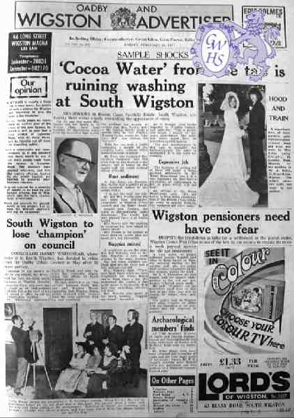 31-282 Water Sample in South Wigston February 1971