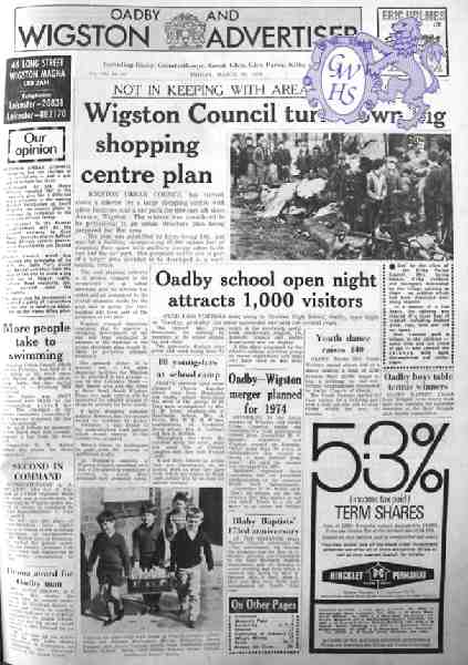 31-285 Wigston shopping plan turned down March 1971