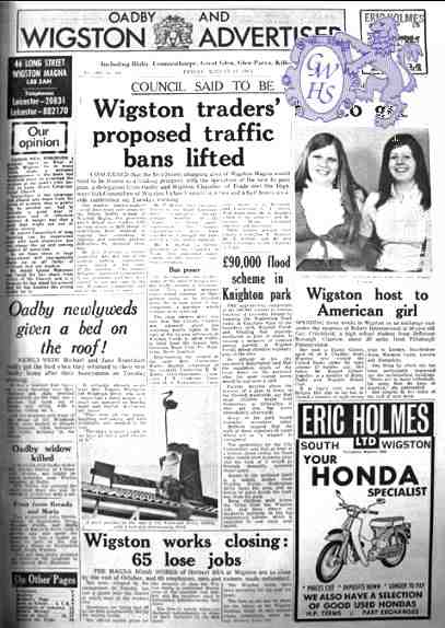 32-036 Wigston Host to American Girl Oadby & Wigston Advertiser, August 13th 1971