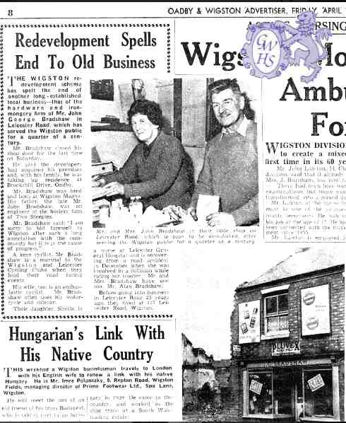 32-148 John George Bradshaw shop Leicester Road Wigston Magna