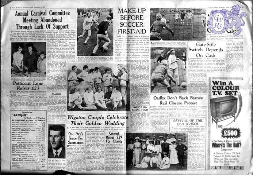 32-254 Ladies soccer article 1967 Oadby and Wigston Advertiser