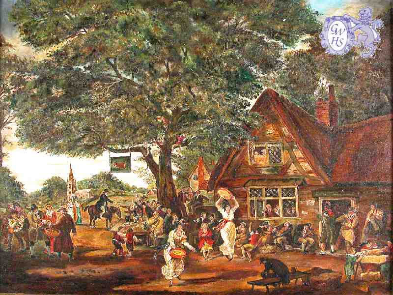 26-096 Village Feast - painting of old Wigston Magna