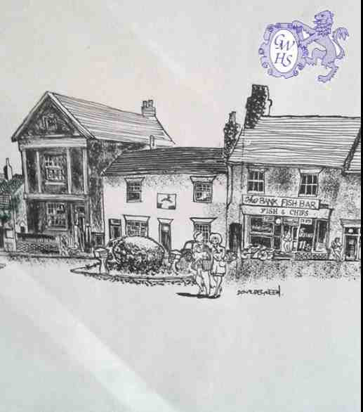 31-321 Drawing of the Bank Fish & chip shop Wigston Magna