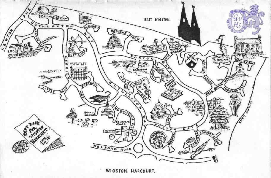 14-292 Wigston Harcourt Road Names Map