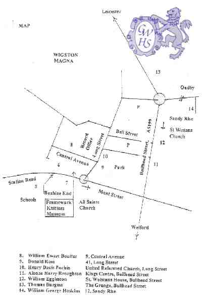 15-089 line map of Wigston Magna pre 1970