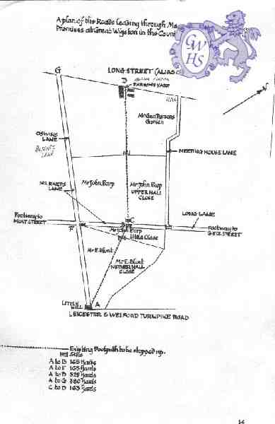19-131 Plan of Blunt's Lane Wigston Magna 1831