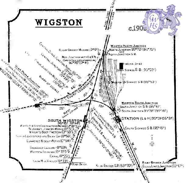 23-368 Wigston Railway map c 1905