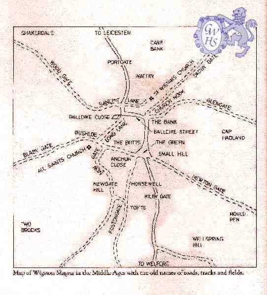 23-429 Wigston Map in the Middle Ages