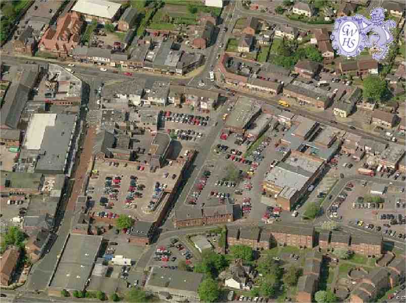 23-660 Wigston Aerial view Bell Street and Leicester Road c 2000