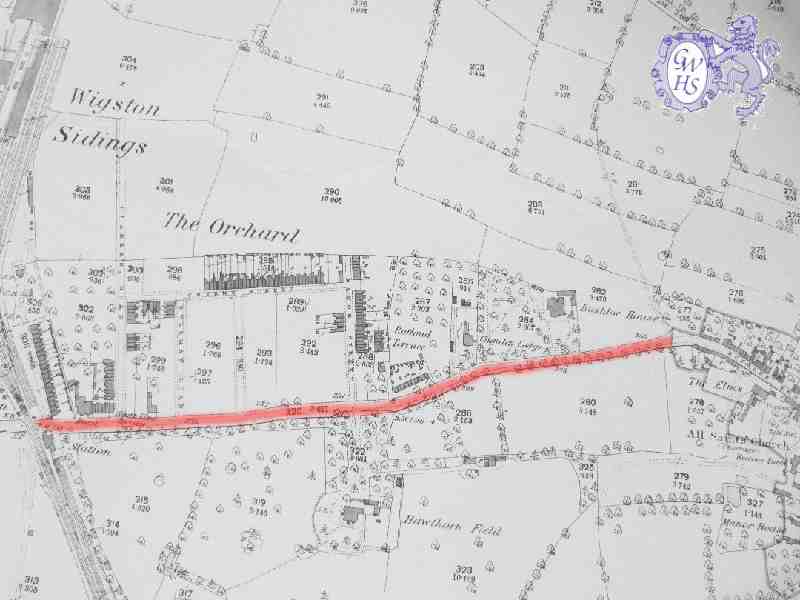 29-080b 1886 OS Map of Station Road Wigston Magna