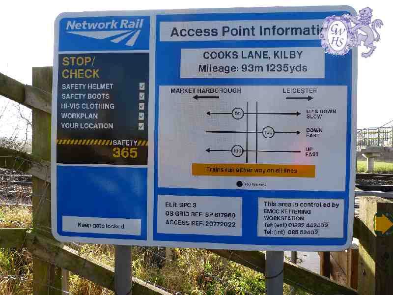 23-722 Sign by New Railway Bridge at end of Cooks Lane Wigston Magna Jan 2014