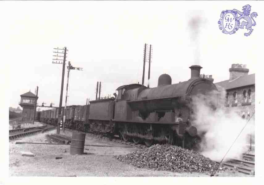 7-144 Freight train on London main line passing 20 Row Cottages