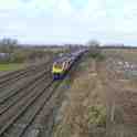 23-728 Leicester bound train taken from the New Railway Bridge at end of Cooks Lane Wigston Magna Jan 2014