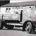 29-597 Rugby Transport flat bed lorry outside the Horse  & Trumpet Bull Head Street Wigston Magna