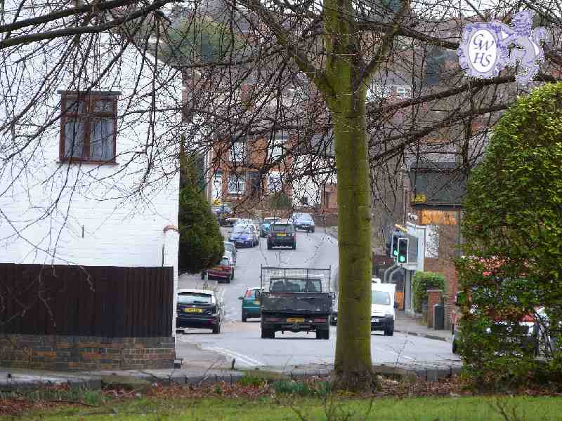 19-093 Looking down Moat Street from All Saint's Church yard Wigston Magna Feb 2012