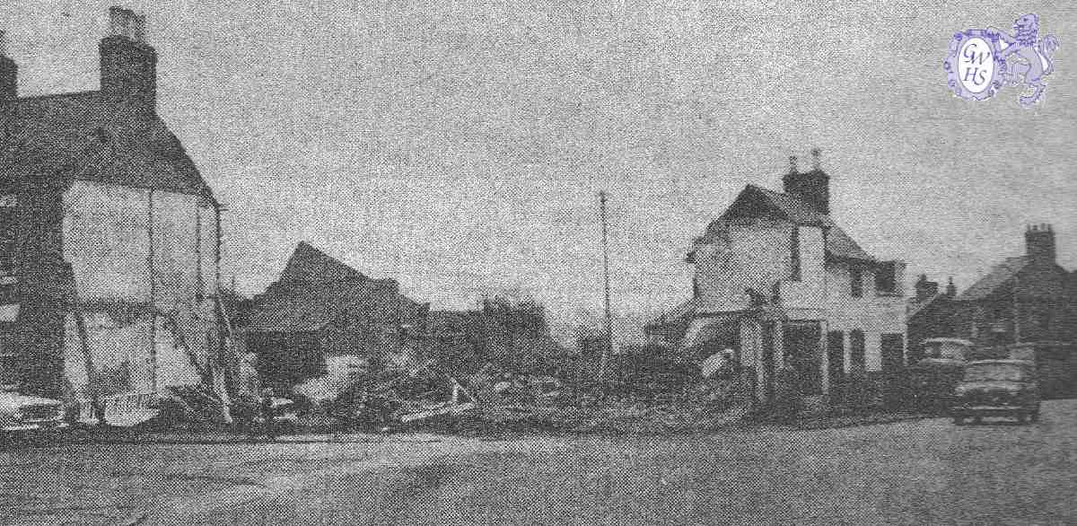 22-471a Demolition of shop and cottage at corner of Long Street and Moat Street  Wigston Magna 1967