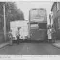 22-032 Midland Red bus stuck on Moat Street Wigston July 1962