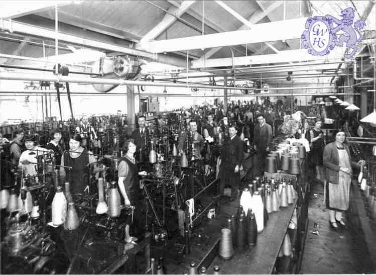 32-332 W H Holmes Hosiery factory 1927. My wife's mother, Jessie Cross, is to the left with a white shirt and black bow.