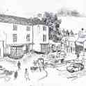29-701 Manor House Oadby in 1962 being converted into Council Offices - Drawing by Donald E Green