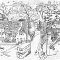 29-718 The Hermitage Oadby taken from the Church by Daonald E Green