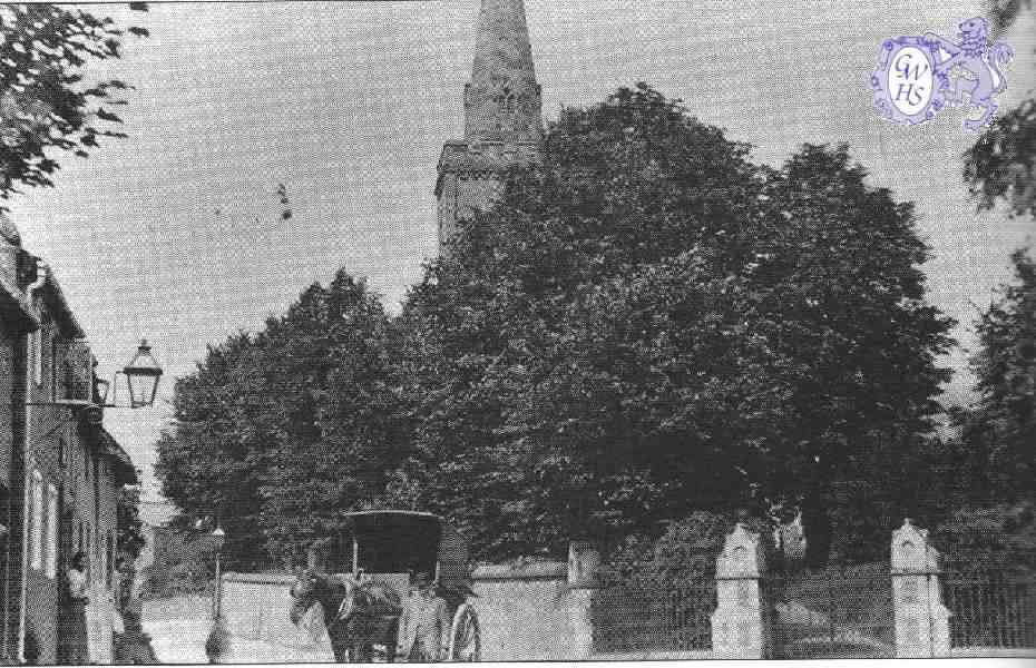 22-089 Oadby Lane with a bakers van outside St Wolstan's church circa 1910