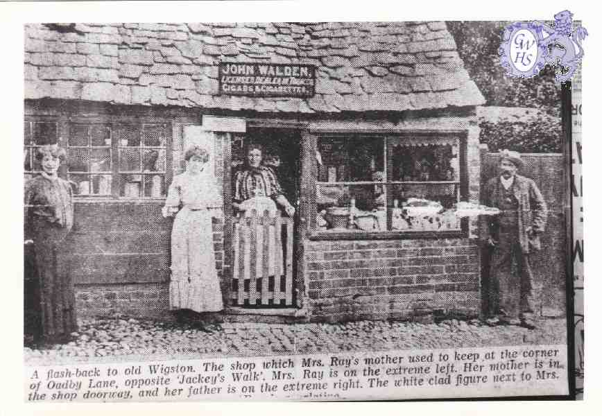 8-262 Ginny Walden's shop on Oadby Lane corner Wigston Magna (demolished in 1936)
