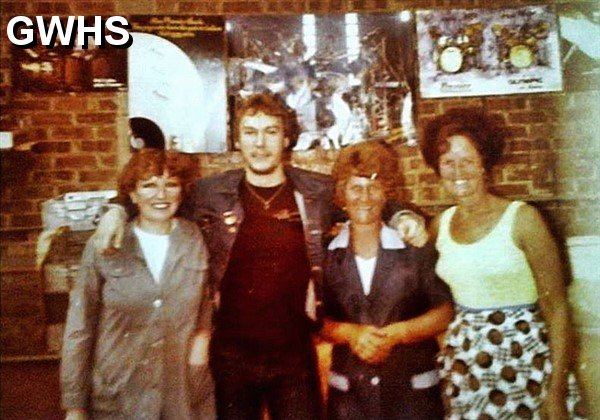 31-046 At work in premier drum plating shop when the Jam drummer payed a visit about 1979