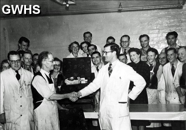 32-582a Toone and Blacks Shoe Factory Saffron Lane South Wigston Unknown man retiring  c1948