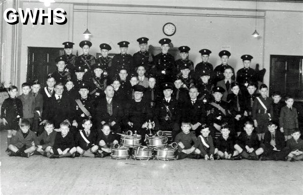 34-177 The Boys Brigade meeting in St Thomas church hall South Wigston c 1930