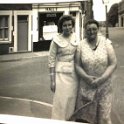 33-823 Nanna Thacker and Mary with Halls shop in the background South Wigston