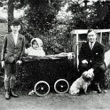 35-328 raised footpath at Crow Mills. L to R Eric Faulkner, Alma Faulkner, Albert Faulkner taken about 1931.