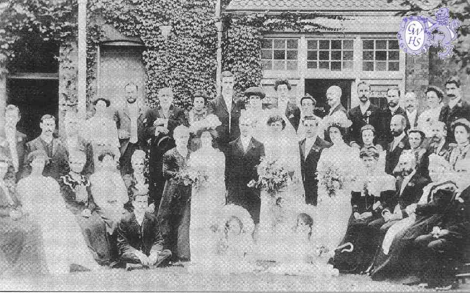 22-059 Wedding party of Sam Birkett circa 1900. Picture taken in garden of 58 Blaby Road