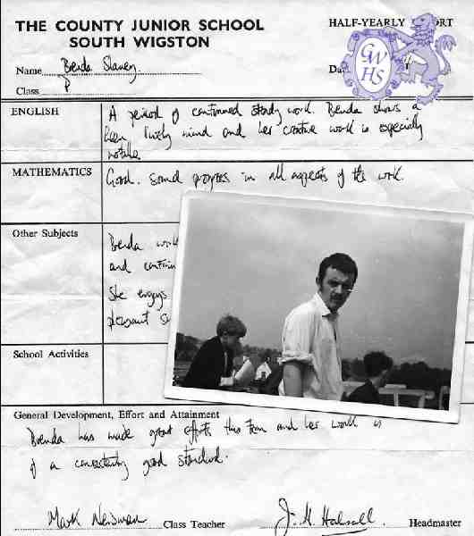 32-429 Mark Newman Teacher at South Wigston Junior Basset Street School 1966