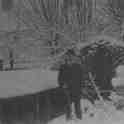 24-051 Robert Kind at rear of haberdashery shop at 15 Blaby Road South Wigston c 1922