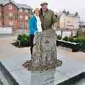 29-108 Jean & Duncan Lucas in front of memorial stone in Bell Street Wigston Magna 2014