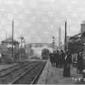 22-074 Station and Signal Box South Wigston circa 1905  Train to Leicester just arriving..