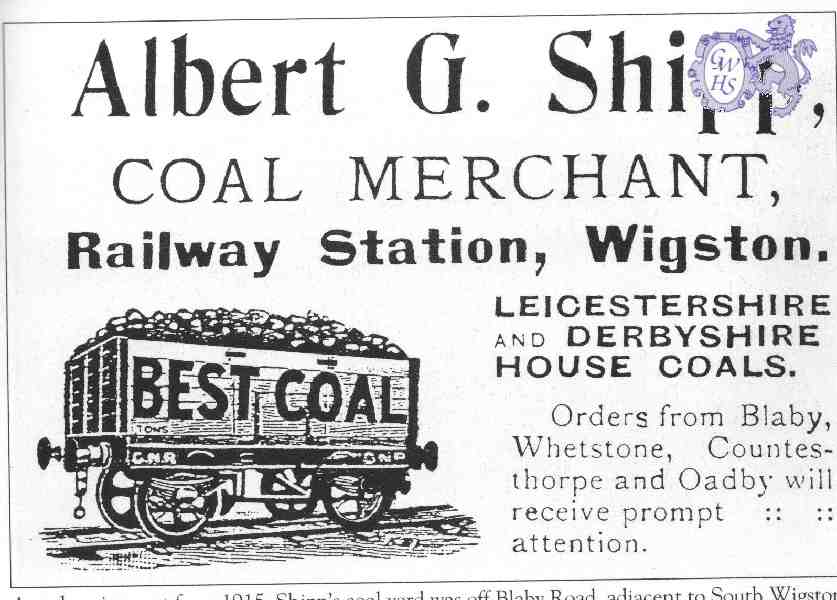 20-082 Albert G Shipp Coal Merchant Railway Station South Wigston advert