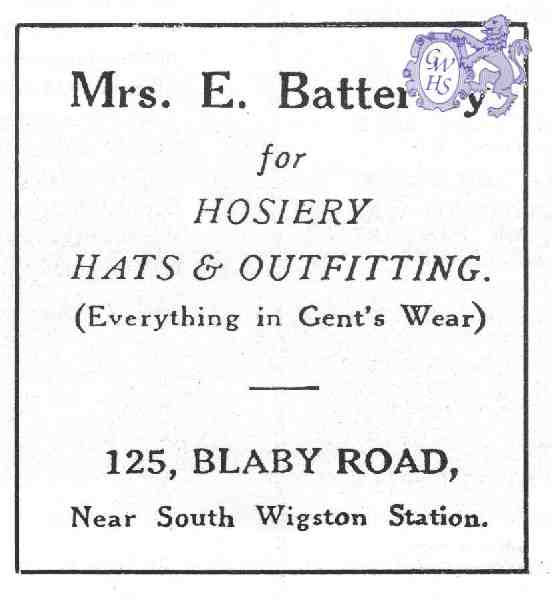 20-112 Mrs E Battersby 125 Blaby Road South Wigston