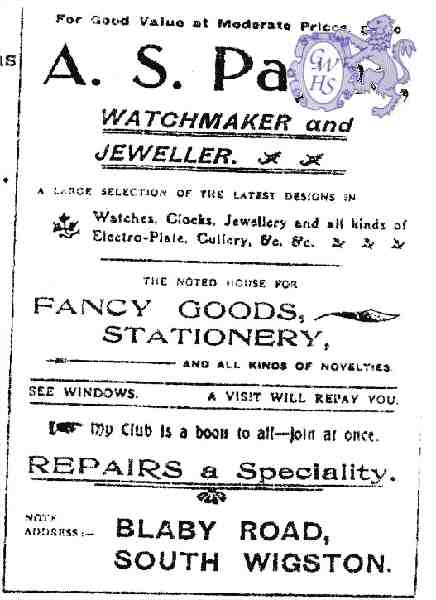 20-146 A S Payne Watchmaker Blaby Road South Wigston