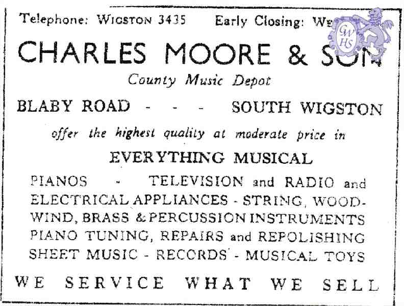 20-153 Charles Moore & Son County Music depot Blaby Road South Wigston