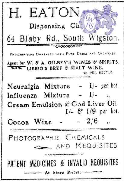 20-161 H Eaton Chemist 64 Blaby Road South Wigston
