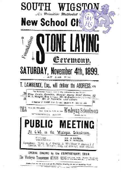 20-168 New School Chapel Stone Laying South Wigston