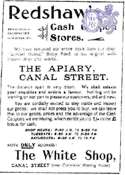 20-172 Redshaws The White Shop Canal Street South Wigston