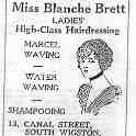 20-023 Miss Blanche Brett Canal Street South Wigston Advert